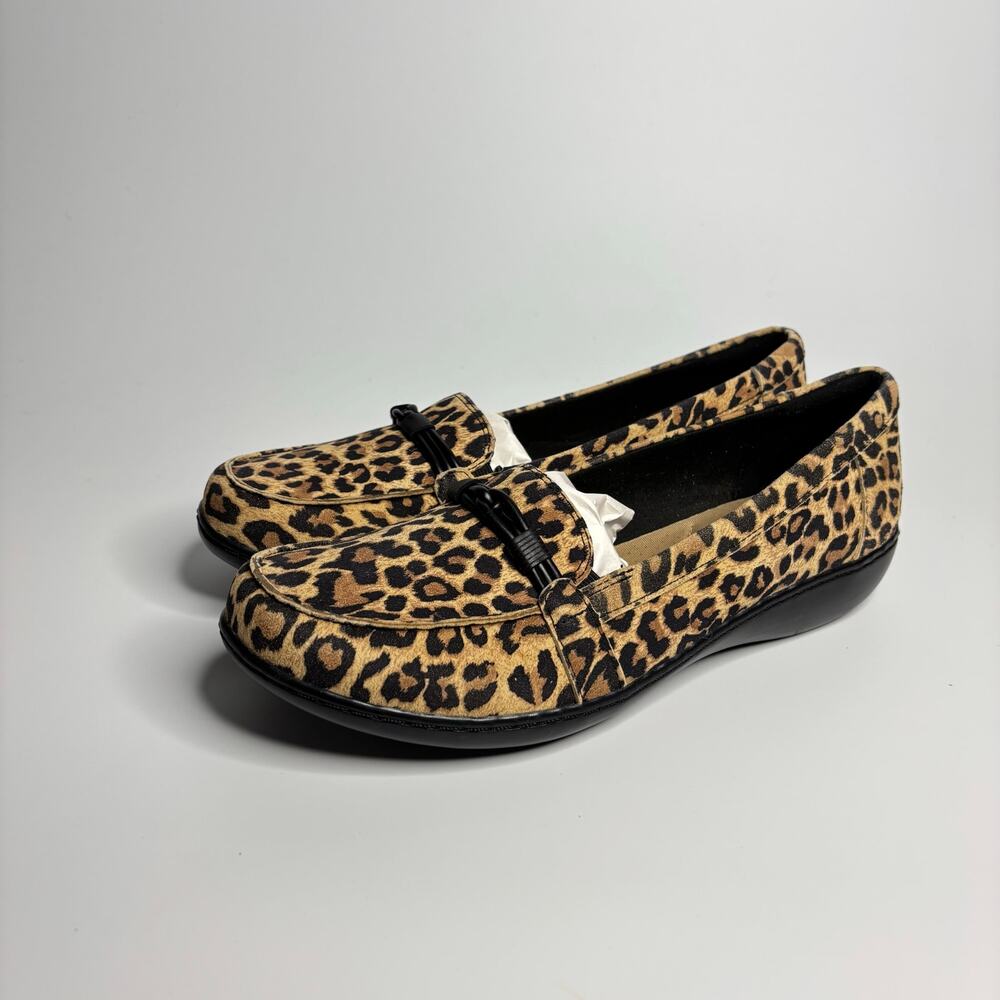 Clarks Women's Ashland Ballot Leather Loafer in Tan Leopard Suede